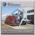 ISO 40ft container side crane lifted loading container 3 axle trailer